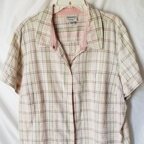 Plaid SS 26/28W Blouse - Picture 1 of 7